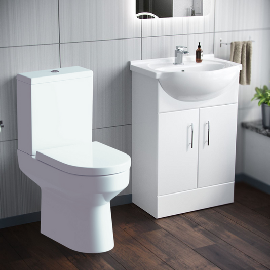 Benito 650mm Basin Vanity Unit & Toilet Pack