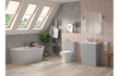 Bianca 454mm Wall Hung 2 Door Tall Unit - Grey Gloss - bathandtile