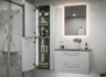Bianca 454mm Wall Hung 2 Door Tall Unit - White Gloss - bathandtile