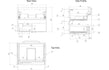 bianca 610mm 2 drawer wall unit basin white gloss, Alessio, Wall Hung Vanity Unit, 5