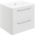 bianca 610mm 2 drawer wall unit basin white gloss, Alessio, Wall Hung Vanity Unit, 2