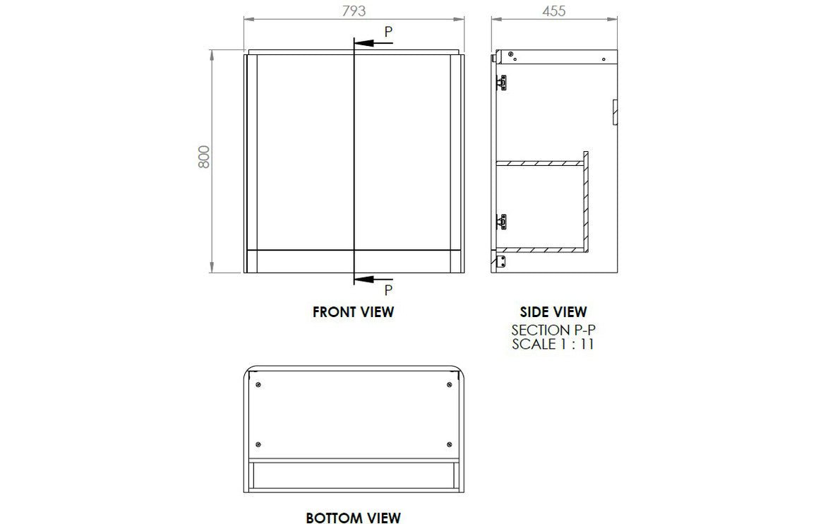 Calvino 800mm 2 Door Floor Standing Basin Unit - White Gloss - bathandtile