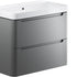 calvino 800mm 2 drawer wall hung basin unit matt grey, Alessio, Wall Hung Vanity Unit, 7