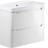 calvino 800mm 2 drawer wall hung basin unit white gloss, Alessio, Wall Hung Vanity Unit, 6