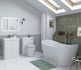 Calvino Freestanding Bath Suite - 600mm White Gloss Basin Unit - bathandtile
