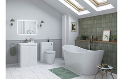 Calvino Freestanding Bath Suite - 600mm White Gloss Basin Unit