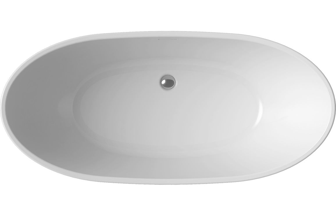 Calvino Freestanding Bath Suite - 600mm White Gloss Basin Unit - bathandtile