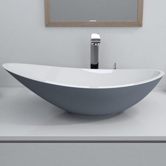 cameo resin washbowl grey 564x323mm, Alessio, Basins, Counter Top Bowl , 1
