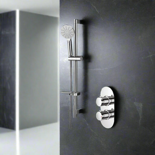 carlo round shower pack single outlet riser kit, Alessio, Mixer Showers, Shower Valves, Showers, 1