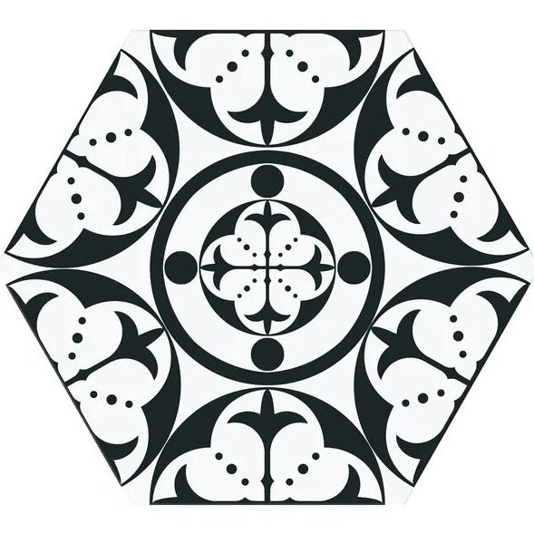 Carnaby Hexagon Black Tiles 330x285mm