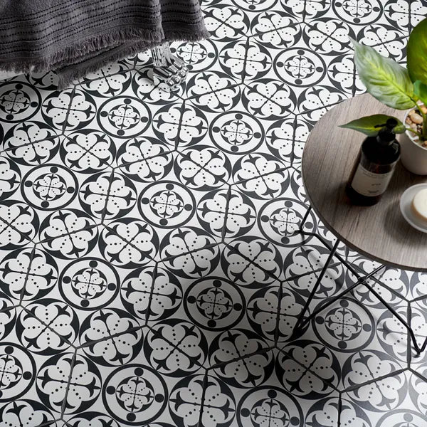 Carnaby Hexagon Black Tiles 330x285mm