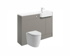 Carrie 1242mm Basin & WC Unit Pack (RH) - Pearl Grey Gloss