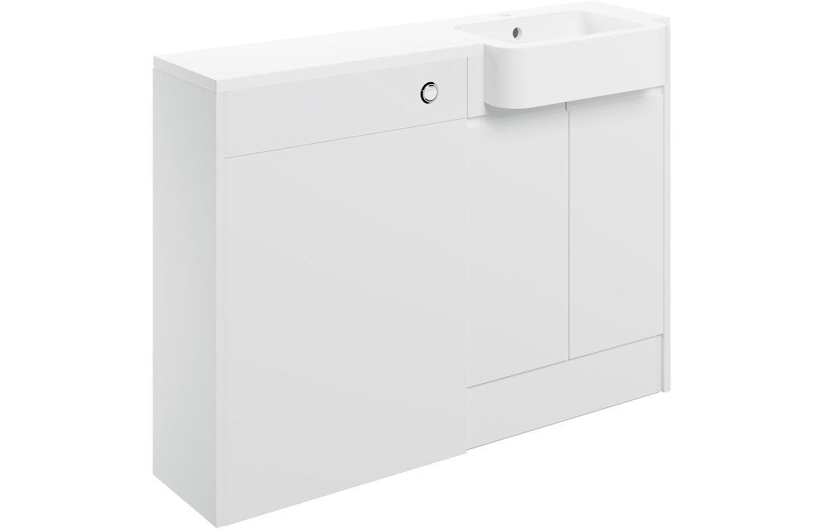Carrie 1242mm Basin & WC Unit Pack (RH) - White Gloss - bathandtile