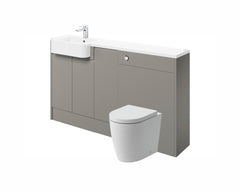 Carrie 1542mm Basin  WC & 1 Door Unit Pack (LH) - Pearl Grey Gloss