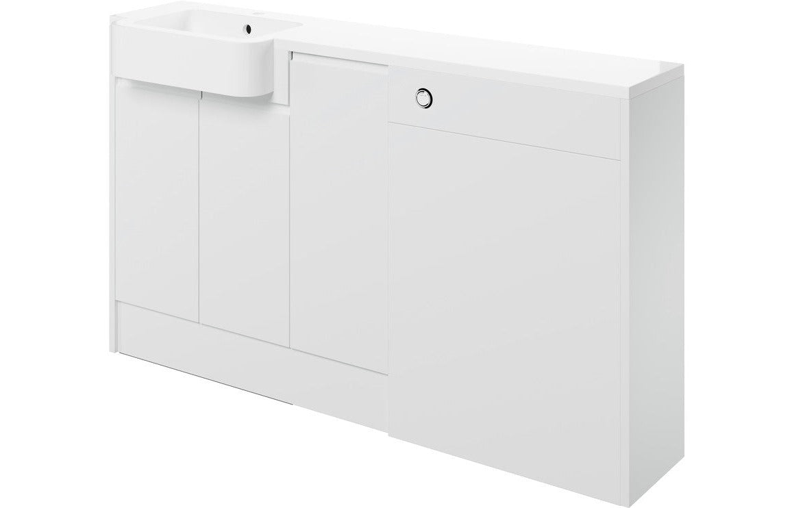 Carrie 1542mm Basin WC & 1 Door Unit Pack (LH) - White Gloss - bathandtile