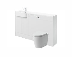 Carrie 1542mm Basin  WC & 1 Door Unit Pack (LH) - White Gloss
