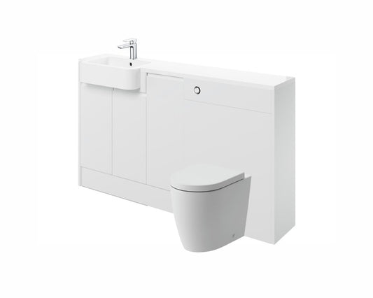Carrie 1542mm Basin WC & 1 Door Unit Pack (LH) - White Gloss - bathandtile