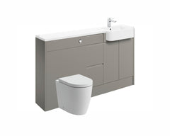 Carrie 1542mm Basin  WC & 3 Drawer Unit Pack (RH) - Pearl Grey Gloss