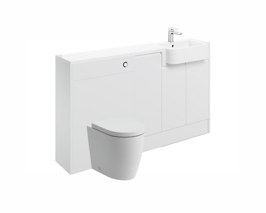 Carrie 1542mm Basin  WC & 1 Door Unit Pack (RH) - White Gloss
