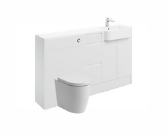 Carrie 1542mm Basin  WC & 3 Drawer Unit Pack (RH) - White Gloss