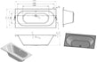 ceria round double ended bath 1600x750x550mm, Baths, Double Ended Baths, Straight Baths, Alessio, 4