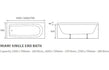 ceria round single ended supercast bath 1600x700x550mm, Baths, Straight Baths, Alessio, 4
