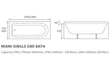 ceria round single ended supercast bath 1700x750x550mm, Baths, Straight Baths, Alessio, 4