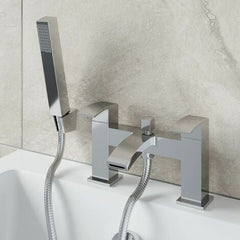 Cira Chrome Bath Filler Mixer Tap with Shower Kit