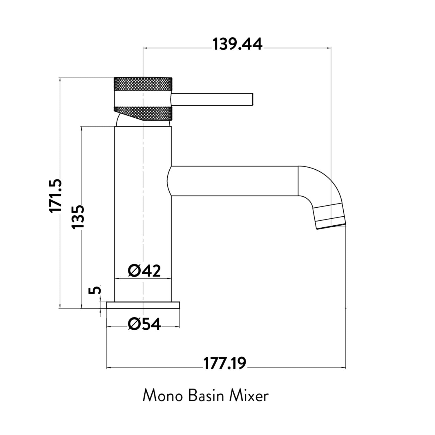 Core Mono Basin Mixer Tap Brushed Brass - bathandtile