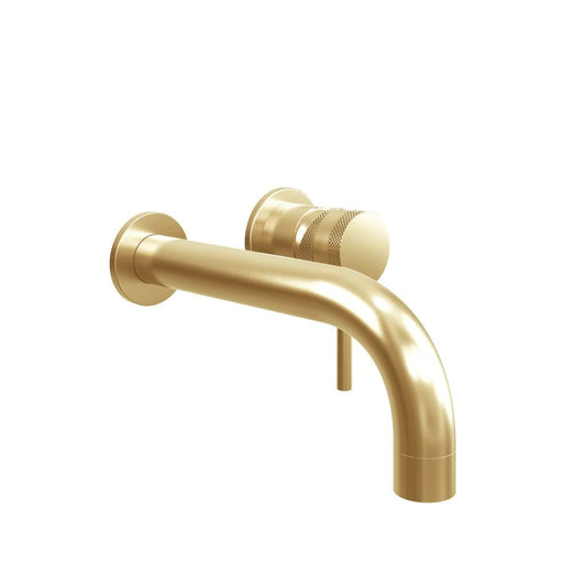 Core Wall Mounted Basin Tap Brushed Brass - bathandtile