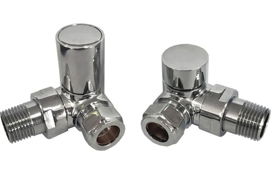 Corner Radiator Valve Pack (Pairs) - Chrome - bathandtile