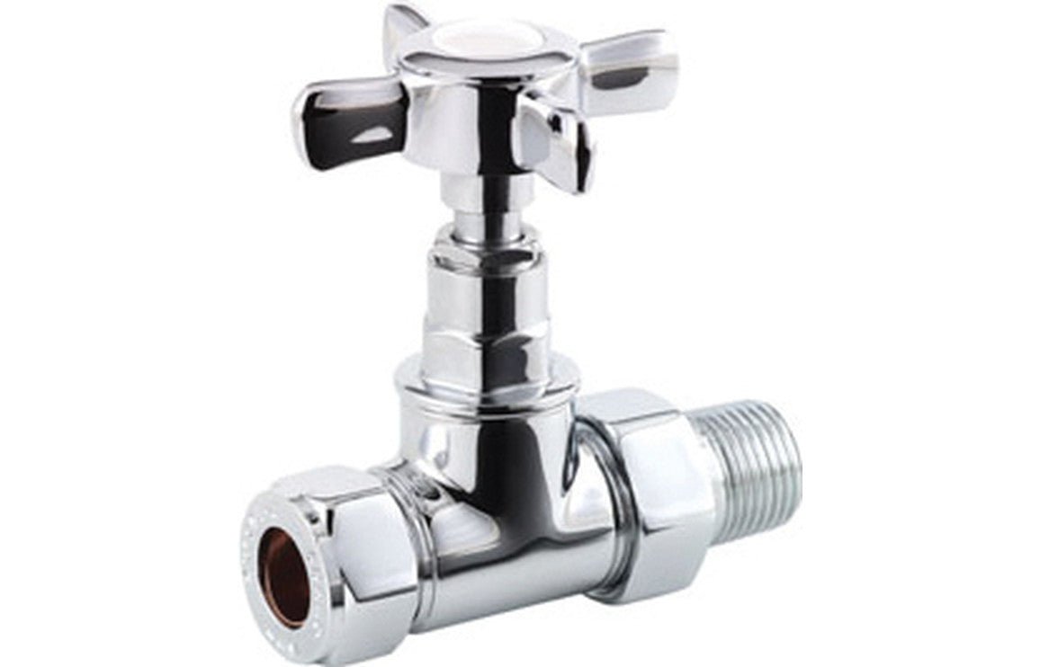 Crosshead Radiator Valve 87x115x64mm - Chrome - bathandtile