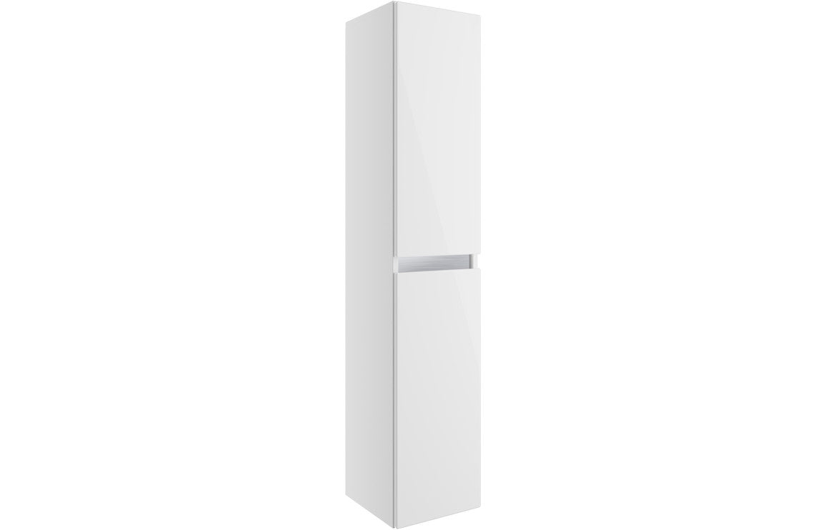Dante 300mm 2 Door Wall Hung Tall Unit - White Gloss - bathandtile