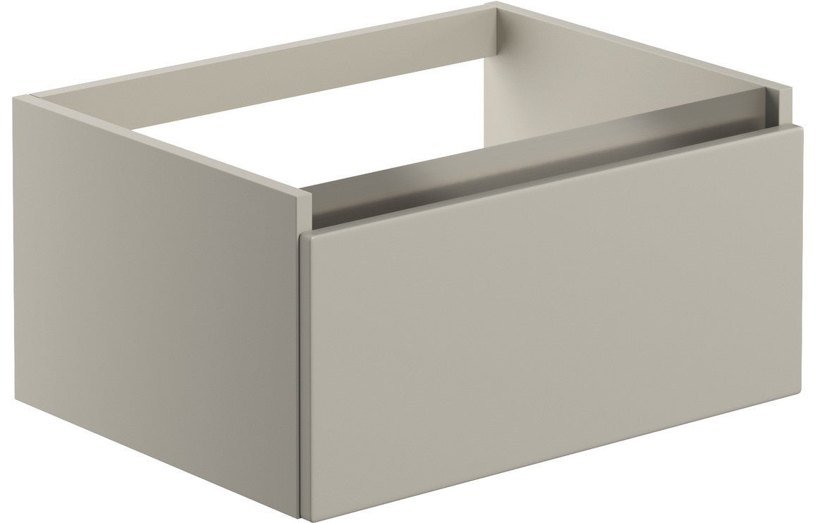 Dante 600mm 1 Drawer Wall Hung Basin Unit (With Top) - Latte - bathandtile