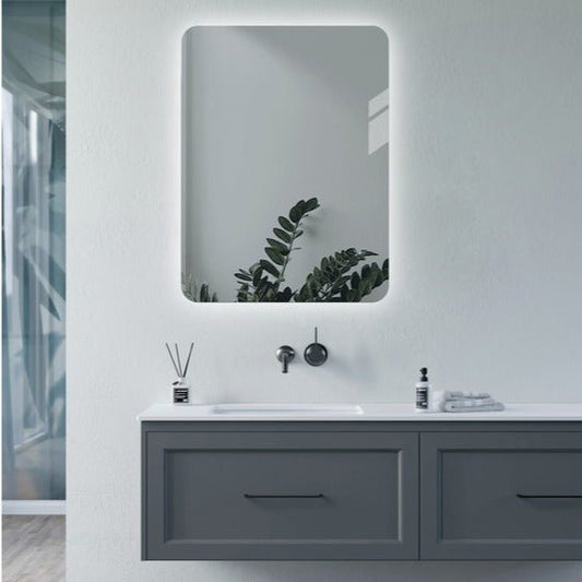 edge 600x800mm rectangle back lit led mirror, Alessio, Illuminated Bathroom Mirror, Mirrors, 1