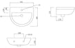 elisa basin full pedestal 500x390mm, Alessio, Basins, Full Pedestal Basin, 7