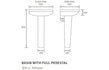 elisa basin full pedestal 500x390mm, Alessio, Basins, Full Pedestal Basin, 6