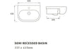 Esta 555x435mm Semi Recessed Basin - bathandtile