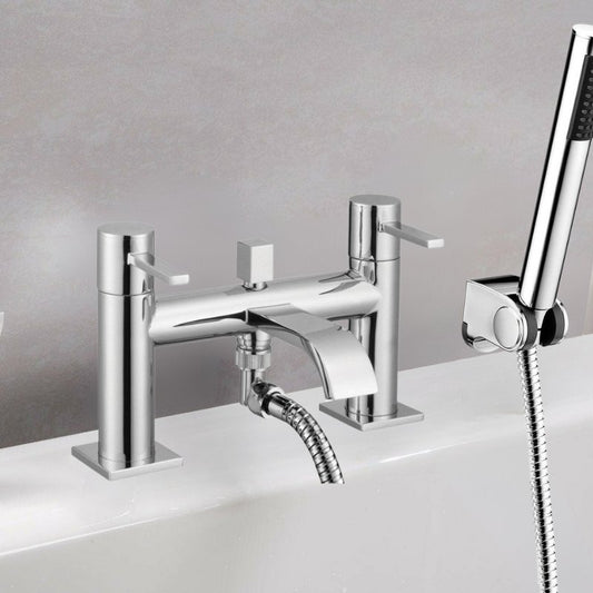 Esta Chrome Bath Filler Tap with Shower Mixer Kit - bathandtile