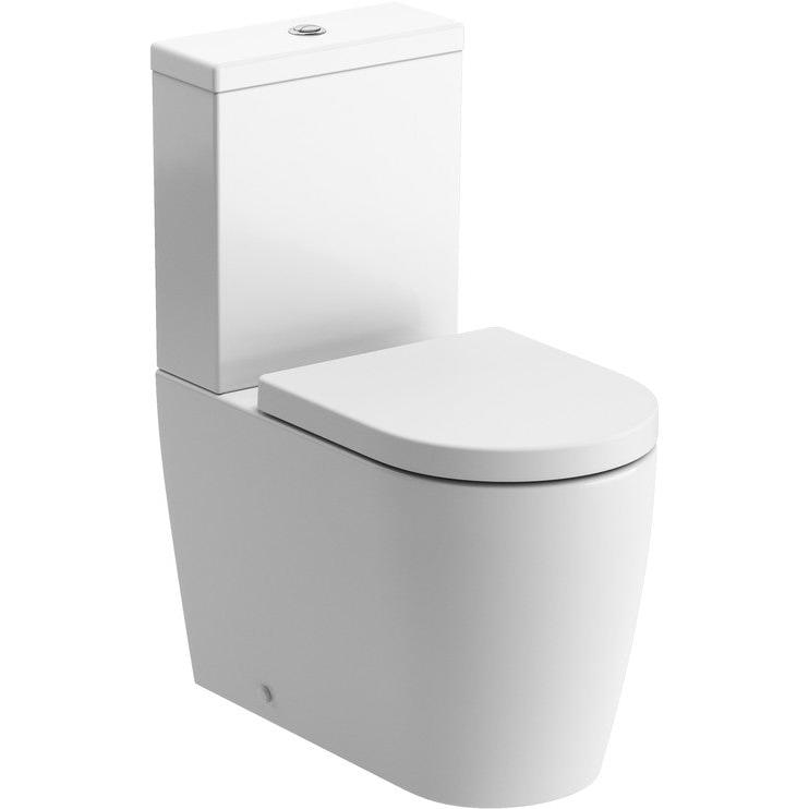 Esta Rimless Close Coupled Fully Shrouded WC & Soft Close Toilet Seat - bathandtile