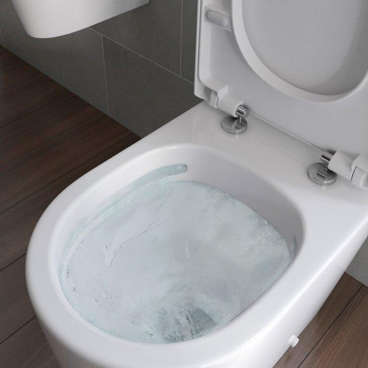 Esta Rimless Close Coupled Fully Shrouded WC & Soft Close Toilet Seat - bathandtile