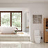Esta Rimless Close Coupled Open Back WC & Soft Close Toilet Seat - bathandtile