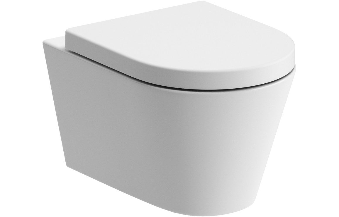Esta Rimless Wall Hung WC & Soft Close Toilet Seat - bathandtile