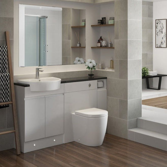 Esta Semi Recessed Basin And Back To Wall Toilet Set - bathandtile