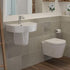 esta wall hung basin semi pedestal 555x430mm, Alessio, Basins, Semi Pedestal Basins, Wall Hung Basins, 6