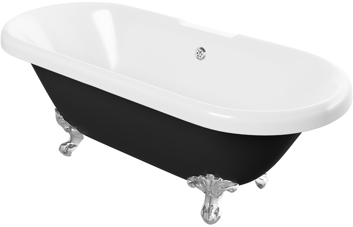 Fabia Black Freestanding Bath 1690x740x620mm - bathandtile