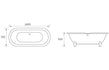 fabia black freestanding bath 1690x740x620mm, Baths, Free Standing Baths, Alessio, 5