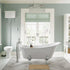 Florence Back To Wall WC & Lucia Sea Green Wood Effect Toilet Seat - bathandtile