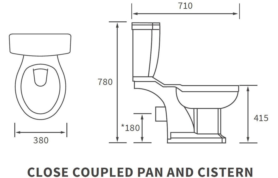 Florence Close Coupled WC & Indigo Ash Soft Close Toilet Seat - bathandtile