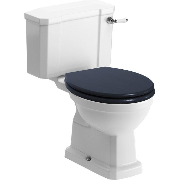 Florence Close Coupled WC & Indigo Ash Soft Close Toilet Seat - bathandtile